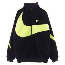 NIKE ナイキ リバーシブル ビッグスウォッシュ ボアジャケット 黒黄緑 2XL BQ6546-017 23-0213-3-5