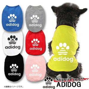 送料無料 NEWアディドッグ Tシャツ 7色 S M L XL 2XL ドッグウェア シャツ 超小型犬 小型犬 中型犬 服 パロディ 服 半袖 日焼け 夏服