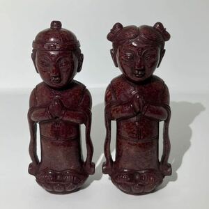 【聚寶堂】古玉彫刻 11.5cm×5cm 根付 童男 童女 中国美術 古玩 WH-39
