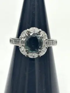 【PT900 / 1.165ct D0.84ct 】緑石 リング 指輪 6.7g