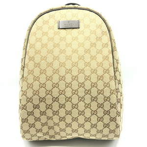 【中古】GUCCI GGキャンバス バックパック 449906 ベージュ アウトレット刻印 グッチ[240017604273]