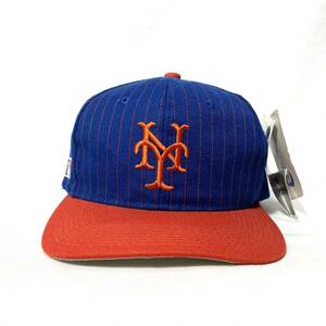 ■ 未使用 デッドストック ビンテージ 韓国製 MLB New York Mets メッツ 刺繍ロゴ スナップバック キャップ ONE SIZE 野球 観戦 スポーツ■