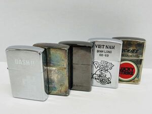 E222-T8-1036 ▲ ZIPPO ジッポー LUCKY STRIKE DASH VIET NAM 68-69 POPEYEなど オイルライター 喫煙具 喫煙グッズ 5点セット