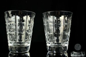 【董芸】Baccarat バカラ エキノックス ロックグラス 2点 蔵出品 [05412]