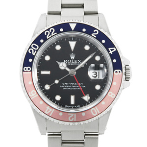 ロレックス GMTマスター 赤青ベゼル 16700 ブラック オールトリチウム シングルバックル W番 中古 メンズ 腕時計
