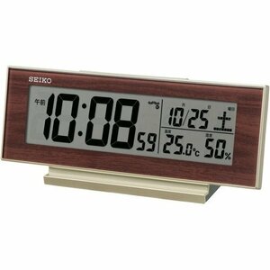 セイコークロック SQ325B 82×206×51mm 色パール・一部木目 置き時計 Clock Seiko 53