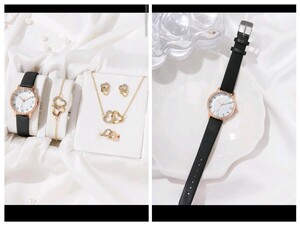 豪華6点セット Iセット アクセサリー 腕時計 ネックレス ブレスレット ピアス 指輪 豪華 プレゼント