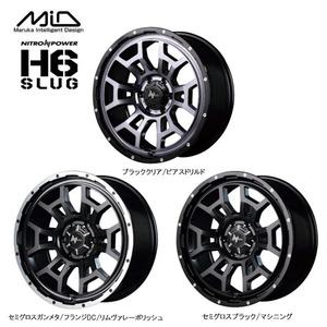 送料無料 マルカサービス NITRO POWER H6 SLUG 6J-16 +40 4H-100 (16インチ) 4H100 6J+40【2本セット 新品】