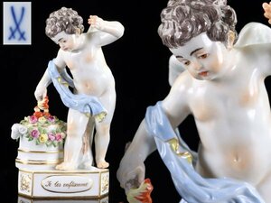 魁◆コレクター放出品 本物保証 Meissen マイセン 希少 箴言の天使「箴言の天使」- Je les enflamme 燃えあがる恋 陶器人形 アシエ原形