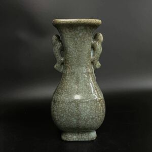 中国 古美術 唐物 官窯 龍泉窯 天龍寺 青磁 花瓶 花器 古玩