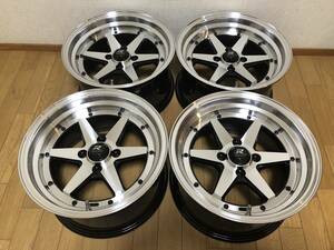 旧車 改造車 暴走族 街道レーサー 15×8J/＋20/PCD100 新品ホイール４本セット 深リム ロードスター他カスタム車に