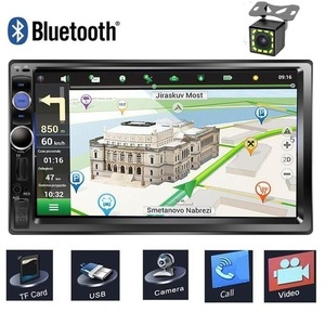 カーマルチメディアプレーヤー7インチのタッチスクリーン 2ディンオートラジオのbluetooth gps ナビゲーション dvd usb sdリアカメラ