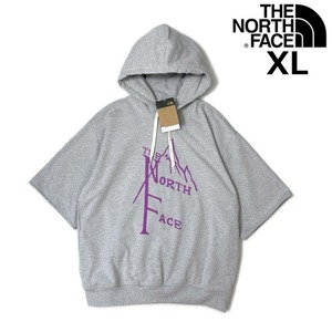 1円～!売切!【正規新品】THE NORTH FACE SHORT SLEEVE 1966 HOODIE パーカー US限定 立体ロゴ 裏起毛 上質 アウトドア(XL)グレー 181130-33