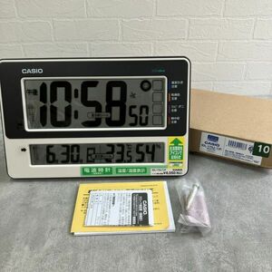 ☆【新品未使用品】CASIO カシオ IDL-170J-7JF 置き掛け兼用 ホワイト 電波時計 温度/湿度 熱中症他 通電OK 新生活に！保管品