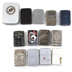 1円～【ZIPPO12点まとめ】魁!!男塾 /ラスベガス/FIFAワールドカップ/ダイアゴナルライン/オーストラリア/ドイツ/他 ジャンク