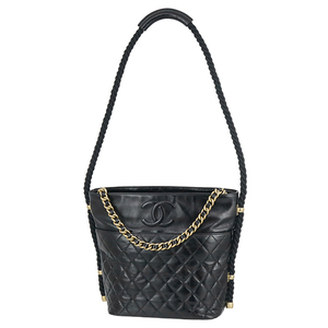 シャネル CHANEL ショルダーバッグ マトラッセ CC カーフレザー ブラック 5402