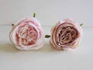 素敵な造花☆　花径8.5cm パシュミナローズ ライトピンク、ピンクベージュ（茎長さ12cm) ２本