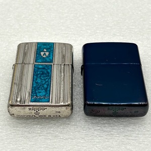 ☆１円～☆ZIPPO　ARMOR　アーマー　ダイヤカット？　シルバー　ネイビー　2個セット☆