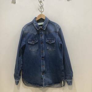 Off-White オフホワイト　2017A/W Diag Window Denim Shirt Vintage Wash デニムシャツ　インディゴ　サイズM 652217