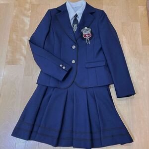 卒業式スーツ　小学生　160Aサイズ　紺ジャケット　プリーツスカート　ネクタイ　女子　フォーマル 5点セット
