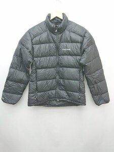 ◇ mont-bell モンベル ナイロン ワンポイントロゴ刺繍 長袖 ジップアップ ダウン ジャケット サイズS ブラック メンズ P