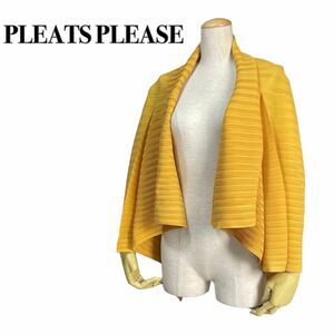 PLEATS PLEASE ISSEY MIYAKE プリーツプリーズイッセイミヤケ カーディガン 黄色イエロー F