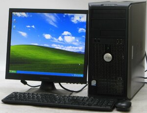 DELL Optiplex 755-E6550MT ■ 17インチ 液晶セット ■ Core2Duo-E6550/DVDROM/希少OS/動作確認済/WindowsXP デスクトップ