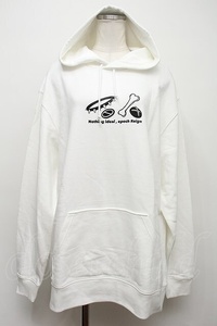 NieR Clothing / プリントパーカー 白 S-24-02-01-040-PU-TO-AS-OS