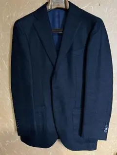 ビームスF テーラードジャケット　ネイビー　ホップサック　カシミア　シルク