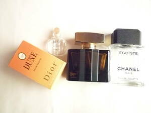 【本物】空き瓶3個セット　EGOISTE エゴイスト/CHANEL シャネル　GUCCI BY GUCCI グッチバイグッチ　DUNE デューン/Dior ディオール