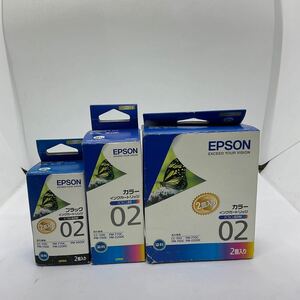 ◎ (A002) 純正品　エプソン【EPSONインクカートリッジ　ブラック　IC1BK02W　カラー　IC5CL02W IC5CL02 】計3個 未開封 期限切れ