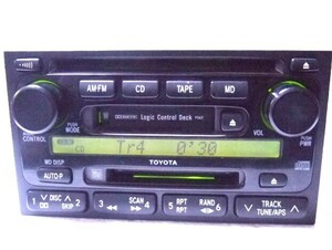 ★★　トヨタ　８６１２０－２A３９１（改）　MD/CD/カセット　プレーヤー　O/H済み　 完動品　★★