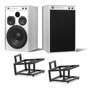 ★JBL 4312G WHT + JS150BLK(専用スタンド) ペア 3ウェイ スタジオ・モニター・スピーカー 4312G Ghost Edition 限定モデル★新品送料込