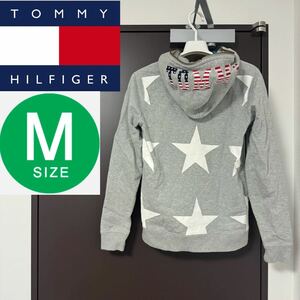 トミーヒルフィガー TOMMY HILFIGER Mサイズ ロゴ刺繍 メンズ Mジャケット トミー グレー パーカー フーディ ジップパーカー 星 フード