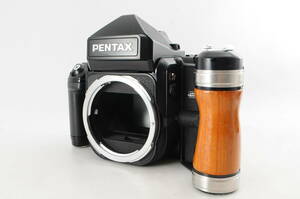 ■美品■ PENTAX ペンタックス 67II ボディ AEペンタプリズムファインダー + 木製グリップ★清潔感溢れる綺麗な外観！動作確認済！★＃1073