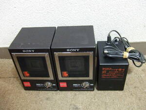 i634 SONY ソニー 小型ステレオスピーカー アンプ内蔵スピーカー ペア APM-007AV ACアダプター/AC-910付き 中古