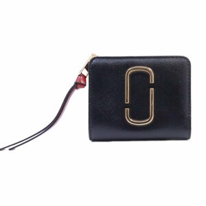 MARC JACOBS マークジェイコブス 二つ折り財布 スナップショット ブラック系 M0013360【いおき質店】