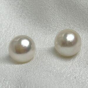 綺麗！本真珠ピアス9mmup 天然パールピアス　シルバーjewelry pearl 