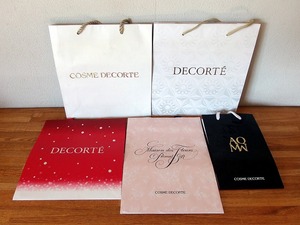 COSME DECORTE コスメデコルテ ショップ手提げ紙袋 5袋■買い物した際のもの■通常タイプ②/冬バージョン？/AQMW/ギフト ★多少シワ・擦れ