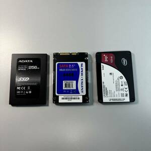 【中古】2.5inch SATA SSD 3台セット 256G+80G+64G SMART正常