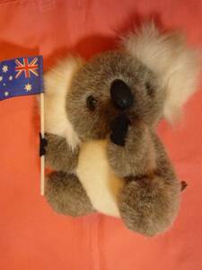 激レア！カワイイ♪オーストラリア 国旗持った コアラ ふわふわぬいぐるみ