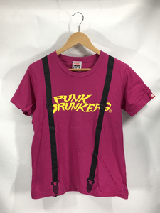 PUNK DRUNKERS◆Tシャツ/半袖カットソー/M/コットン/ピンク/桃色/プリントTEE/使用感有