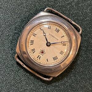 希少 1910〜1920年代 HARWOOD ハーウッド 世界初自動巻きムーブ 銀無垢 腕時計 ハーフローター 稼働しますが要OH