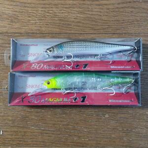 メガバス 2個セット X-80 マグナム+1 Megabass MAGNUM+1 GG BORA ＆ GP SPARKLING CHART HEAD