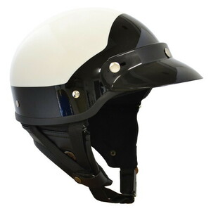 マルシン工業(Marushin) バイク ヘルメット 半帽ヘルメット ハーフヘルメット MP-110 ポリススタイル ホワイト/ブラック フリー