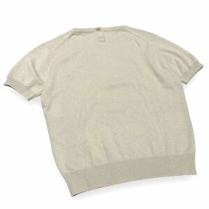 正規品 CHANEL シャネル Vintage ココマーク CC ボタン ロゴ ニット 半袖 セーター カシミヤ 100% ベージュ