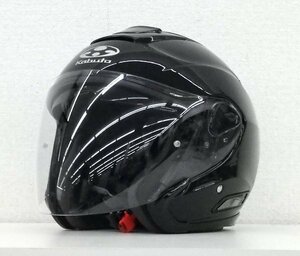 OGK KABUTO/オージーケーカブト ジェットヘルメット ASAGI ブラックメタリック M(57-58cm) アサギ オープンフェイス バイク用品 2017年製 B