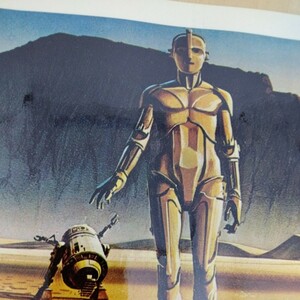 スターウォーズイラストA4ラミネート雑誌切り抜きポスターインテリア広告R2D2C3PO