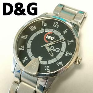 【極希少】 ドルチェアンドガッバーナ D&G 腕時計 シルバー ブラック ステンレス 男性 時計 メンズ 黒 銀 ドルチェアンドガッバーナ DW0624