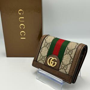 【良品】GUCCI オフィディア 折り財布 GGマーモント シェリーライン